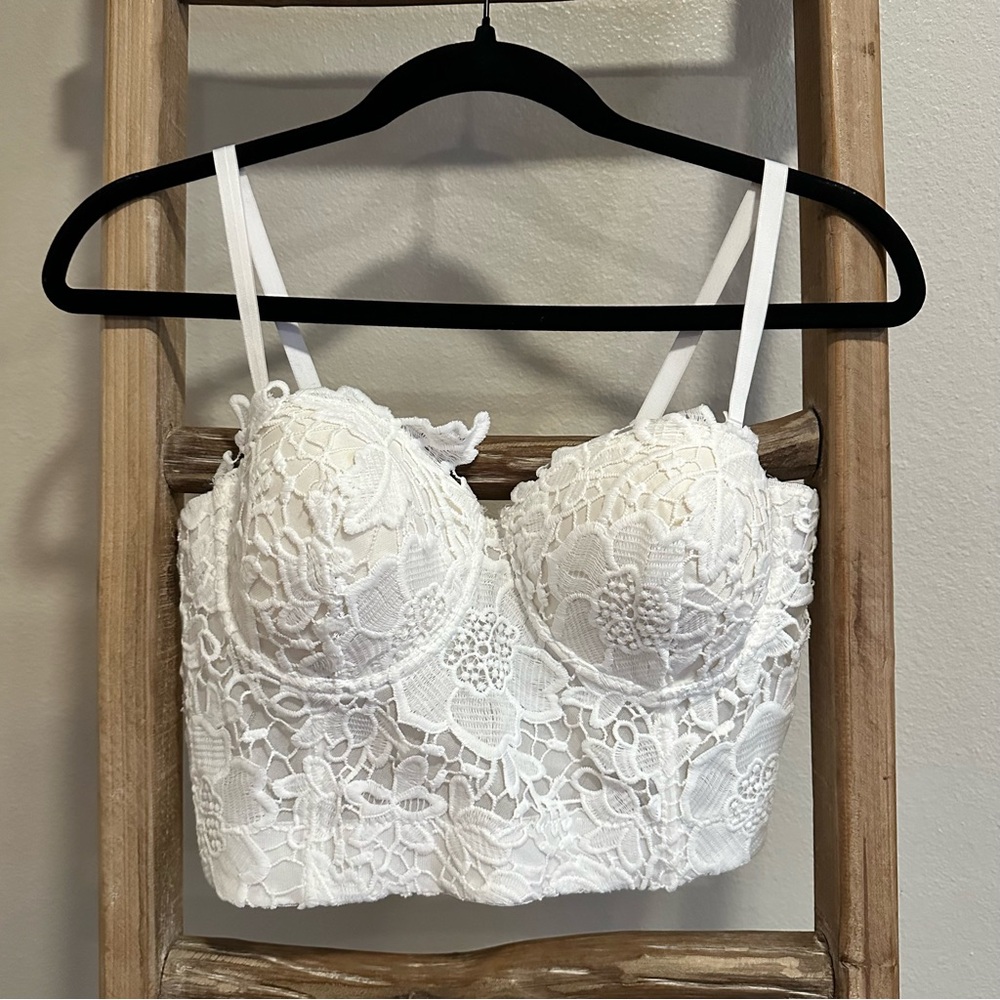 Ju-Ju-Be White Lace Bustier Bra